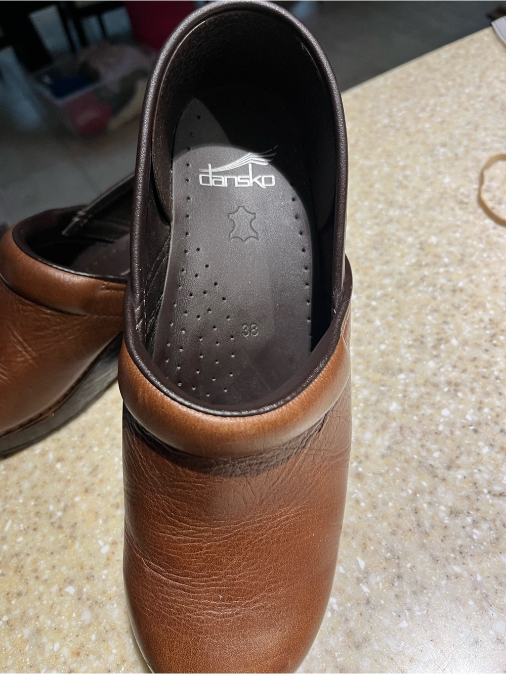 Dansko Brown Leather Slip-On Clogs 7.5 - Picture 3 of 10
